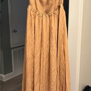 Elegant Peach Strapless Dress